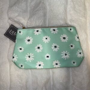 Ulta Beauty Mint Green Floral Cosmetic Bag